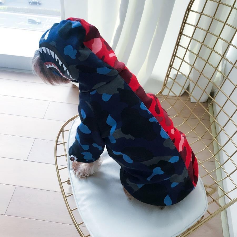 haqe fleece dog hoodies shark camouflage jacket-113# - Bouledogue Mania