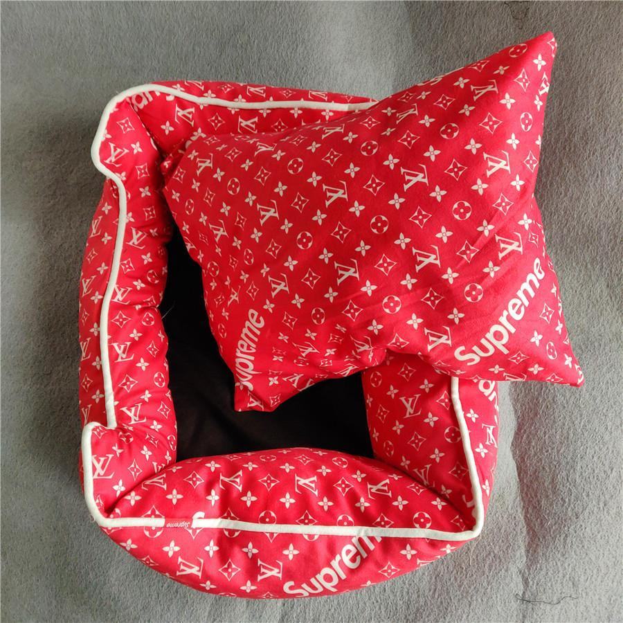 Lit pour chien LV Suprême rouge d'hiver