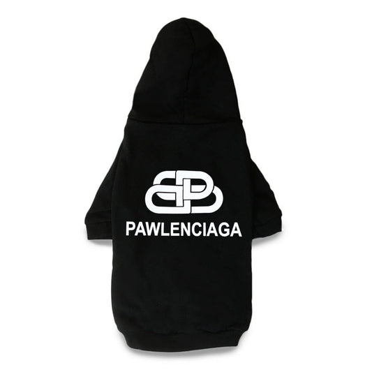 Pawlenciaga - Sweat à capuche noir avec logo pour chiens