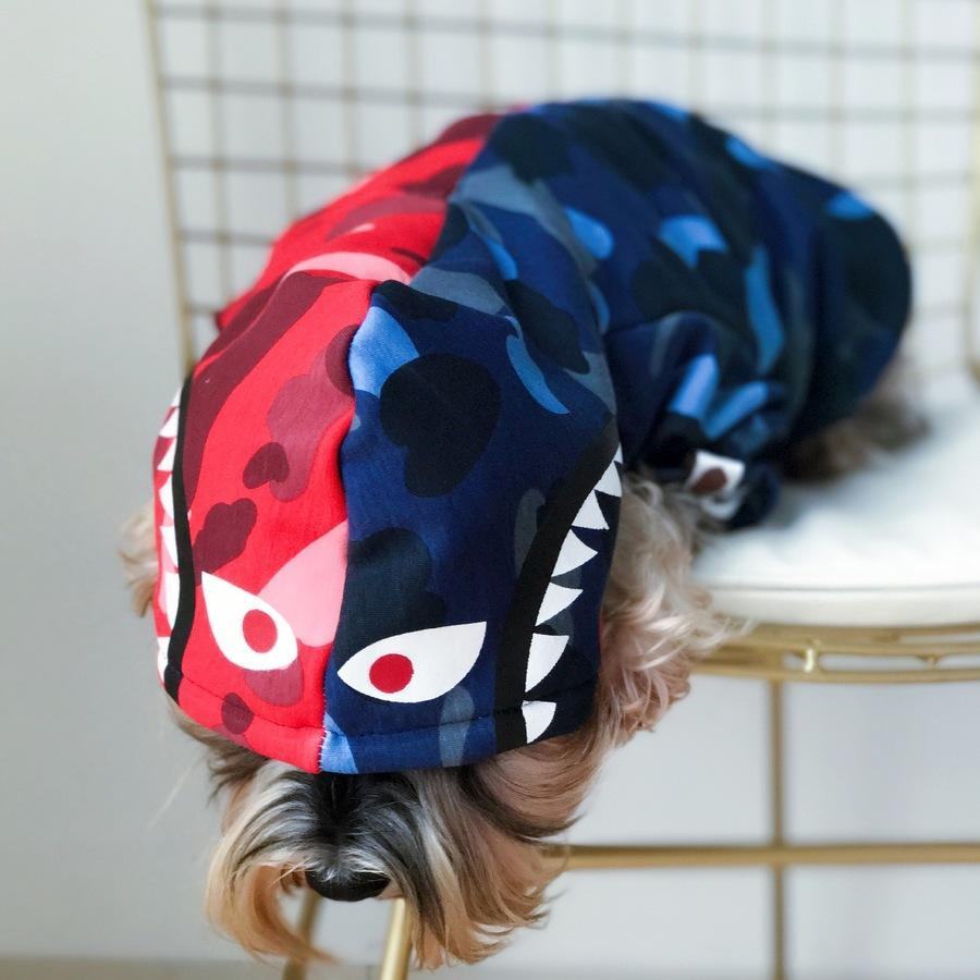 haqe fleece dog hoodies shark camouflage jacket-113# - Bouledogue Mania