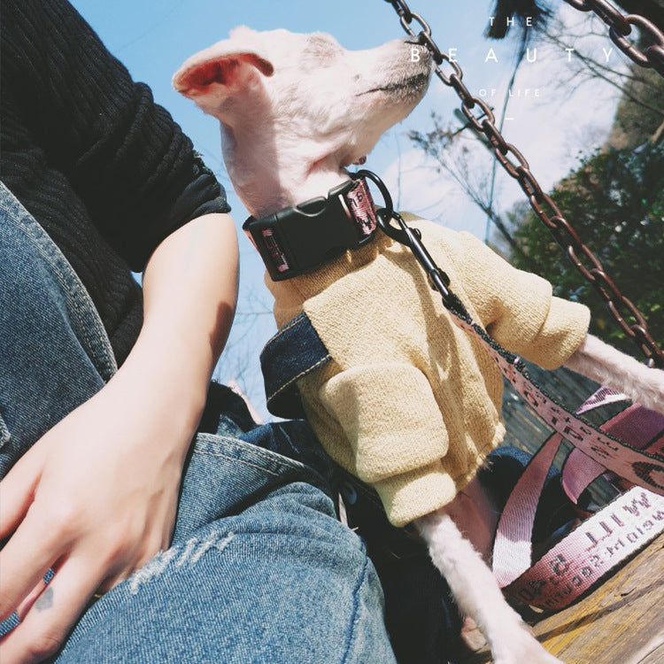 Ensemble collier, harnais et laisse - rose - Woof-White