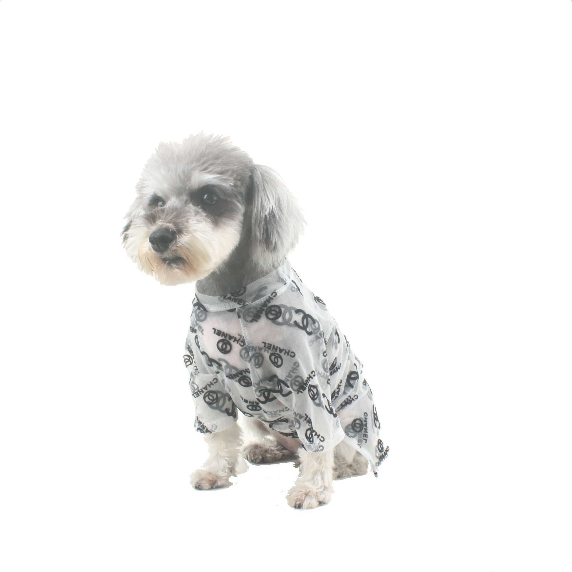 Mode estivale classique Channel design chemise pour chien noir et blanc - Bouledogue Mania