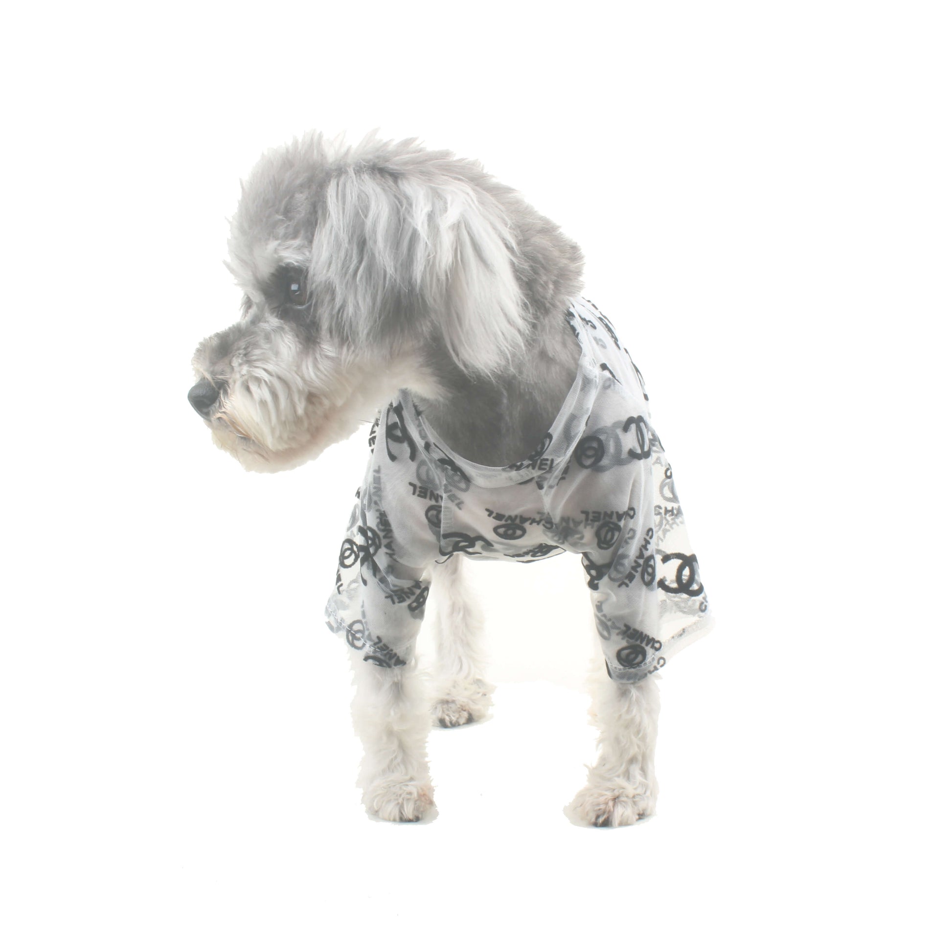 Mode estivale classique Channel design chemise pour chien noir et blanc - Bouledogue Mania