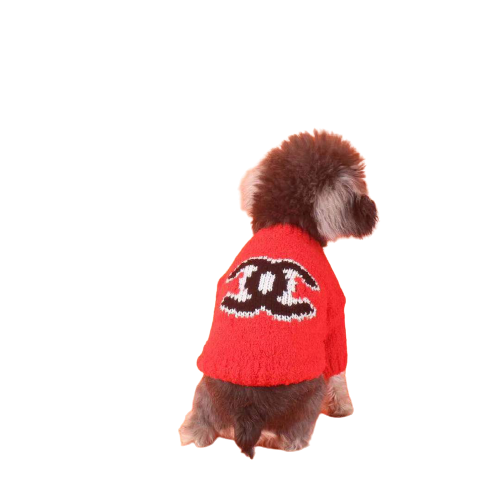 Pull pour chien Chanel Rouge