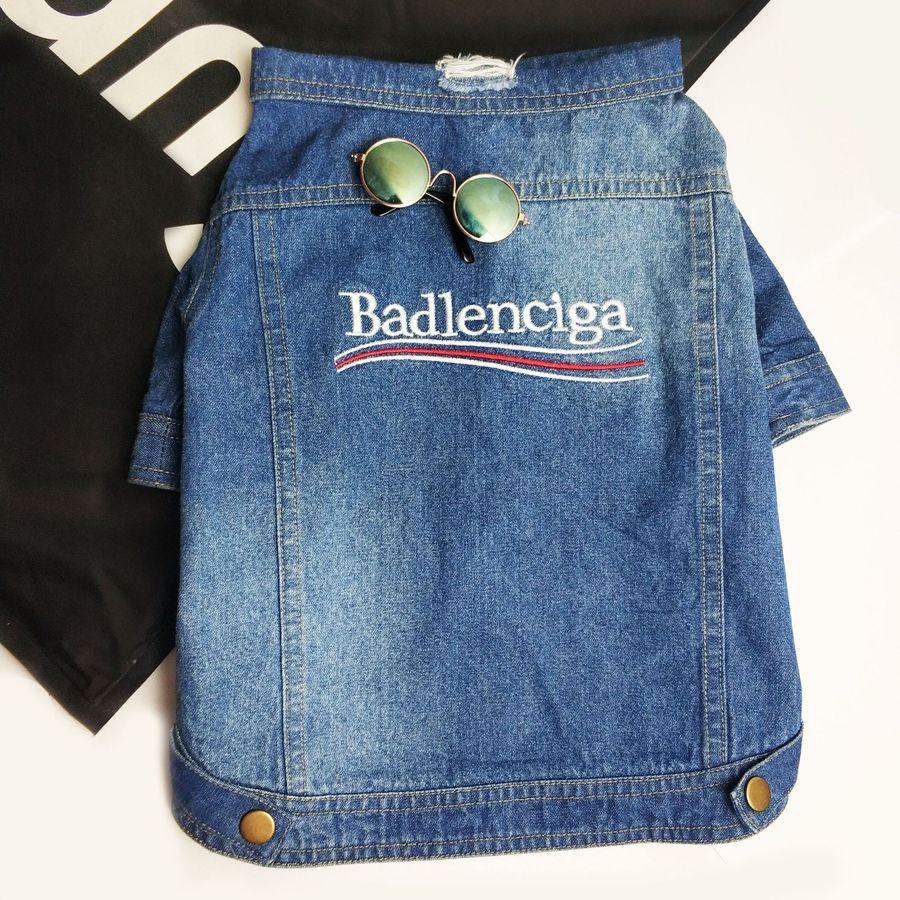 Badlenciaga Veste en jean pour chien Manteau d'hiver Cool Clothes-175# - Bouledogue Mania