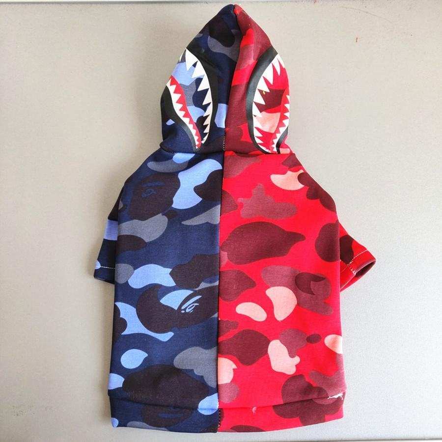 haqe fleece dog hoodies shark camouflage jacket-113# - Bouledogue Mania