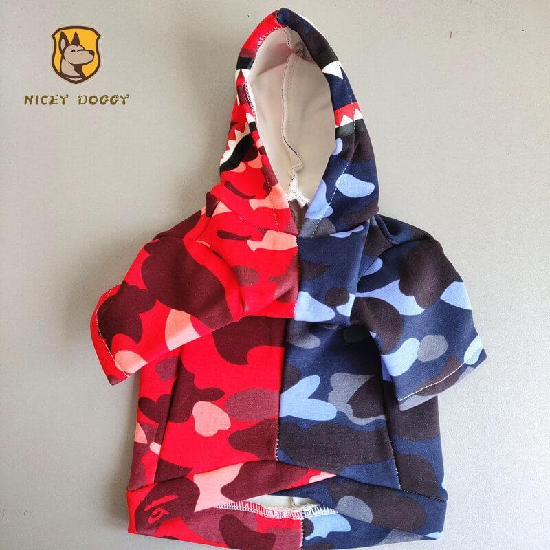 haqe fleece dog hoodies shark camouflage jacket-113# - Bouledogue Mania