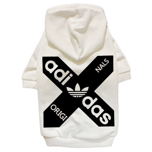 Pawdidas Originals Cross White Hoodie