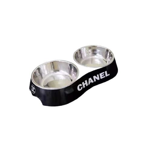 Double gamelle noir CHANEL pour chien