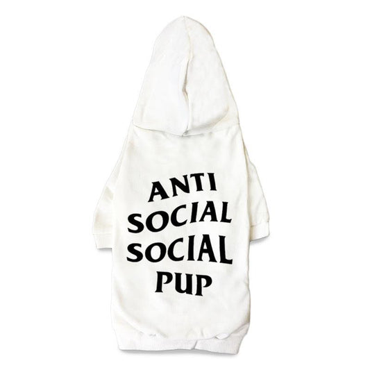 Anti Social Social Pup - Sweat à capuche blanc