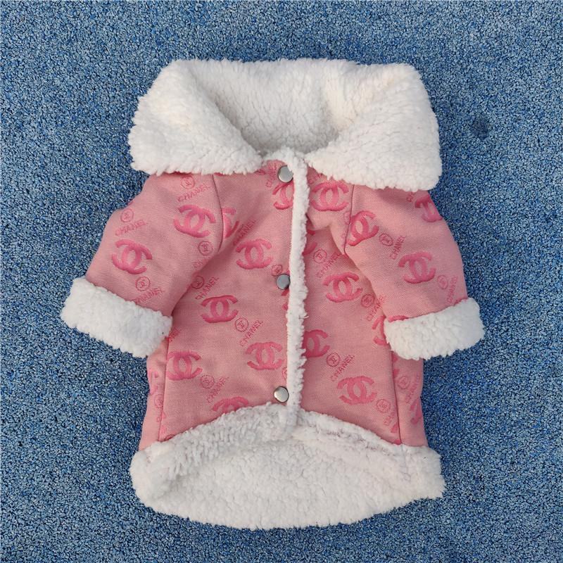 cc manteau de chien rose chaud w262# - Bouledogue Mania