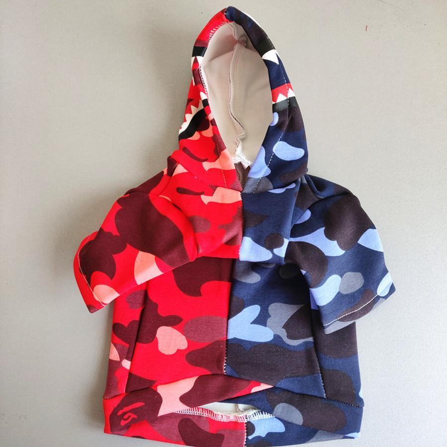 haqe fleece dog hoodies shark camouflage jacket-113# - Bouledogue Mania