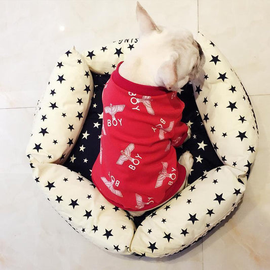 Veste rouge BOY vêtements de Noël | Haute qualité -w060# - Bouledogue Mania