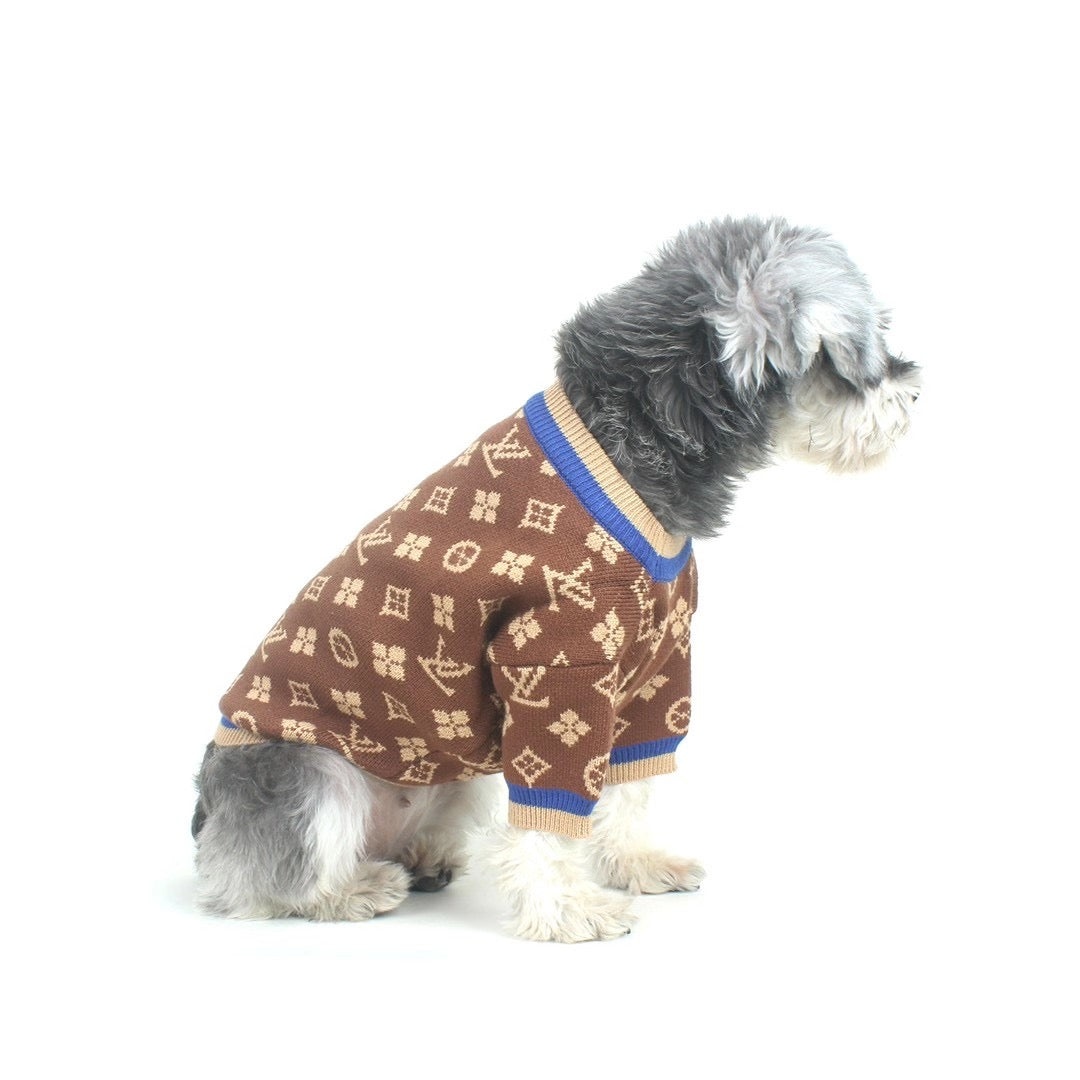 Pull pour chien marron Louis Vuitton