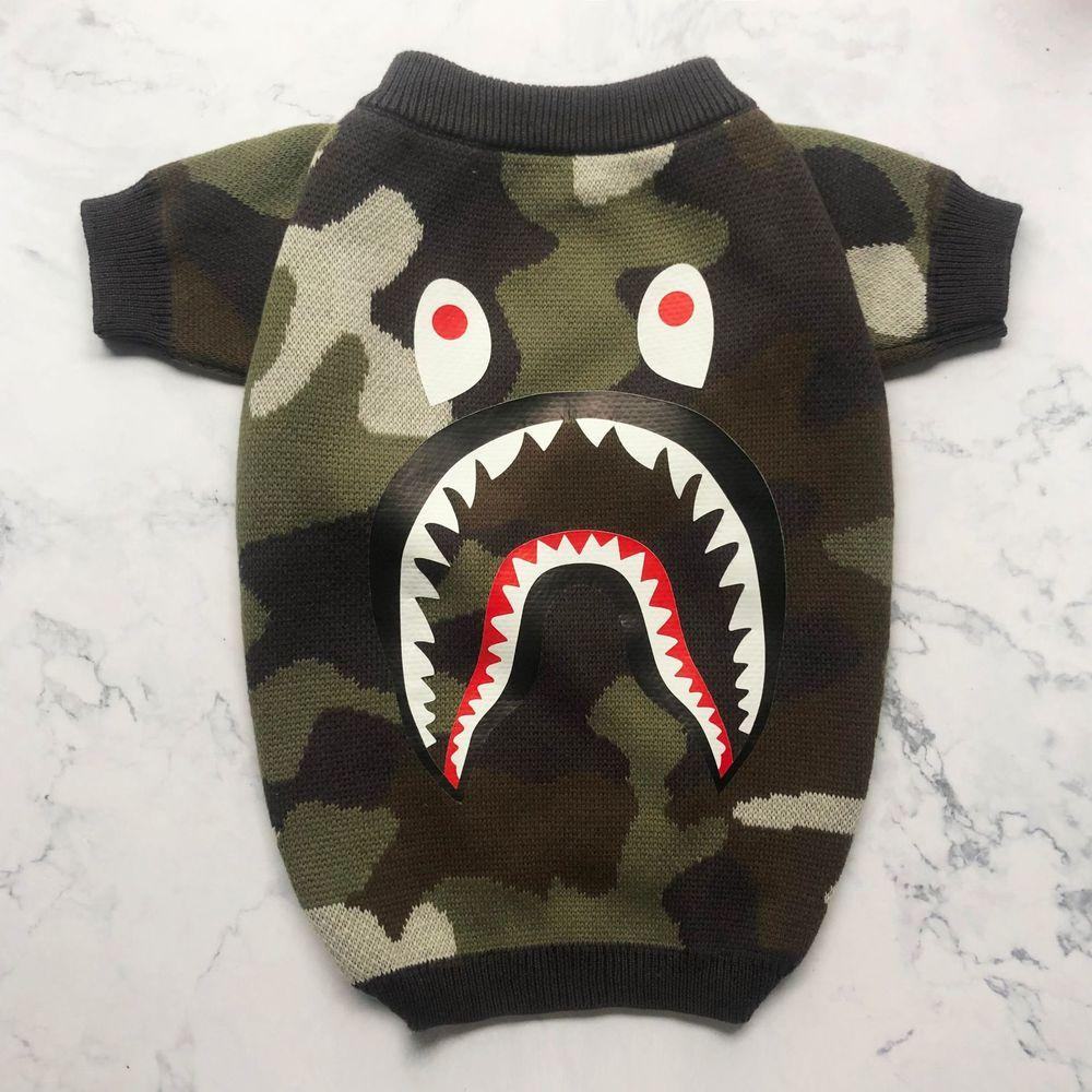 Chandail de designer Shark Camo Green |  w066# - Bouledogue Mania