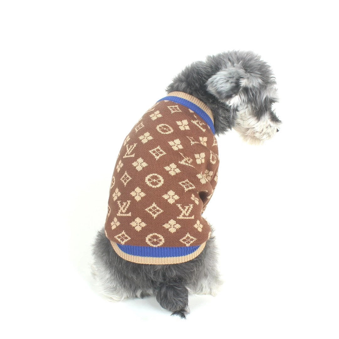 Pull pour chien marron Louis Vuitton