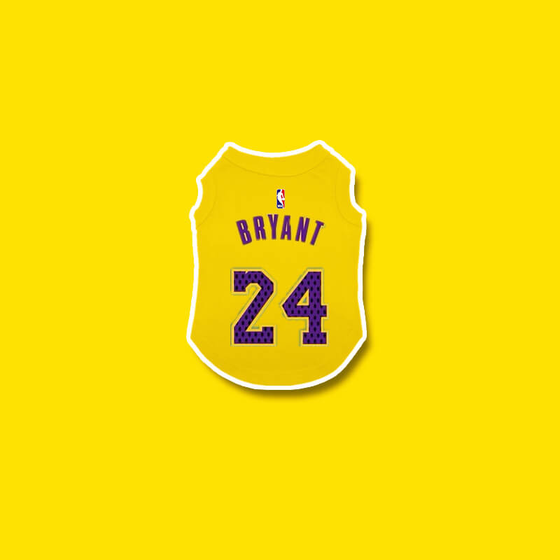 Vêtements pour chien Yellow Lakers Basketball Design - Bouledogue Mania