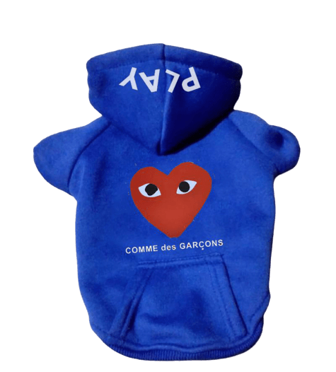 Paw des Garçons Blue Hoodie - Bouledogue Mania