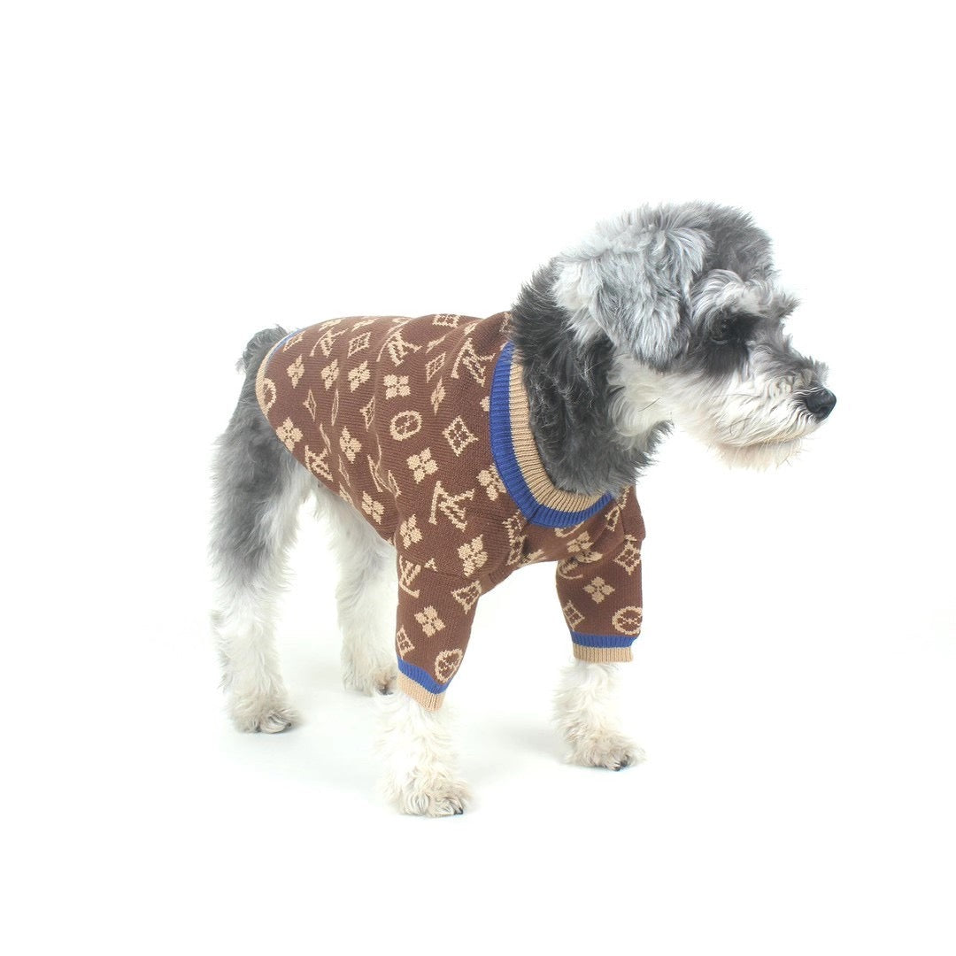 Pull pour chien marron Louis Vuitton