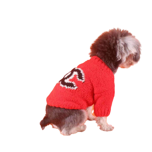 Pull pour chien Chanel Rouge