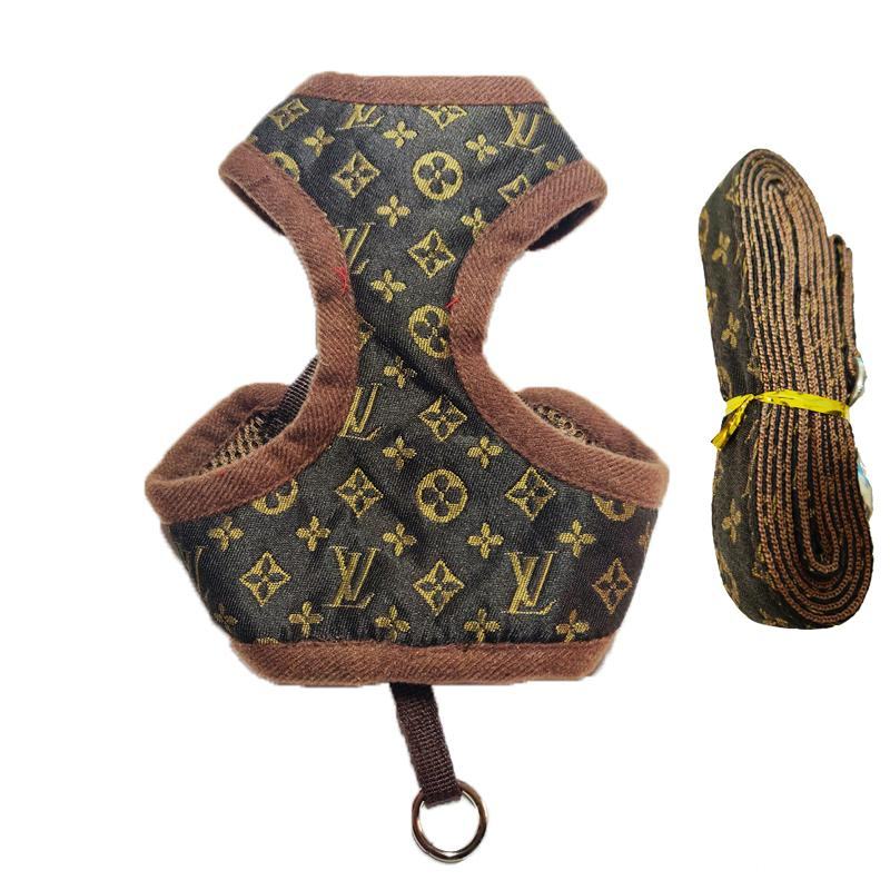 Ensemble de harnais et laisse pour chien LV Burberry GG-209# - Bouledogue Mania