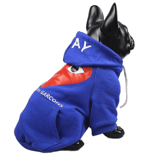 Paw des Garçons Blue Hoodie - Bouledogue Mania